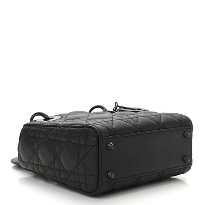 Christian Dior Ultra Matte Calfskin Cannage Mini Lady Dior Black 4 of 9