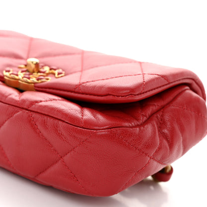 Chanel Lambskin Quilted Chanel 19 Waist Bag Red 10 of 11