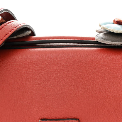 Fendi Vitello Dolce Flowerland Bi-Color Studded Micro Double Baguette Bloody Mary Carbone 9 of 11