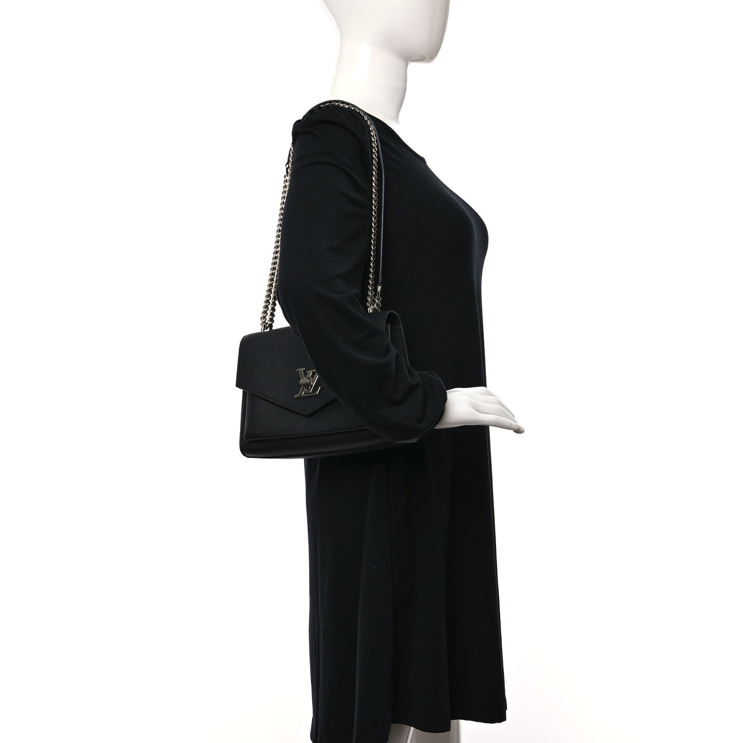 Soft Calfskin Mylockme Chain Bag BB Black