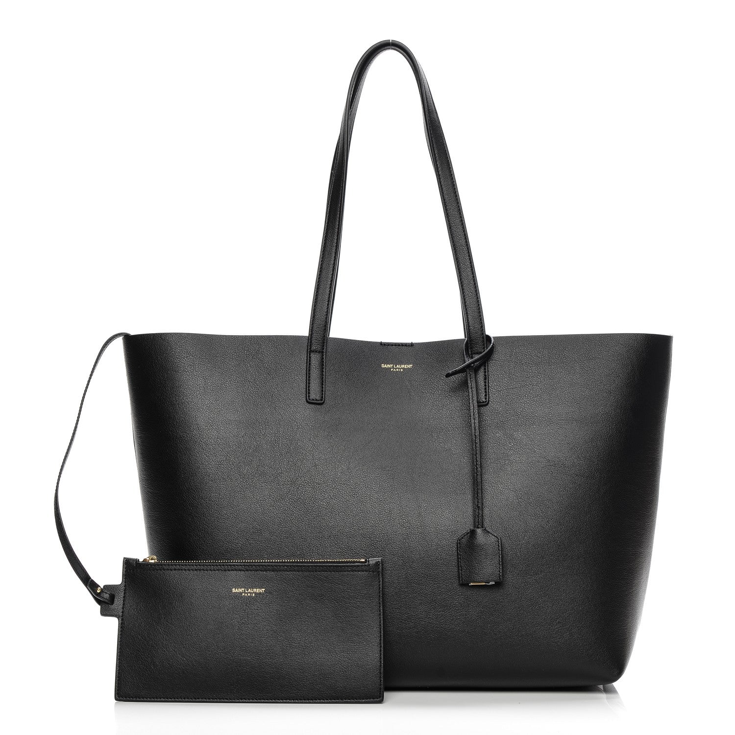Saint Laurent Calfskin Large Shopping Tote Black 3 of 8
