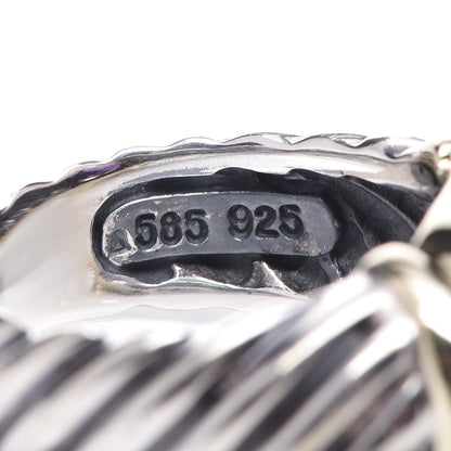 David Yurman Sterling Silver 14K Yellow Gold Amethyst Noblesse Ring 53 6.5 11 of 12