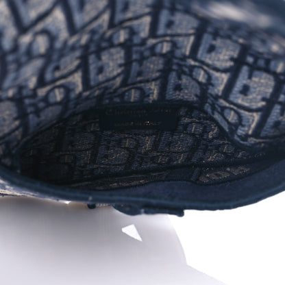 Christian Dior Oblique Embroidered Saddle Belt Pouch Blue 5 of 7