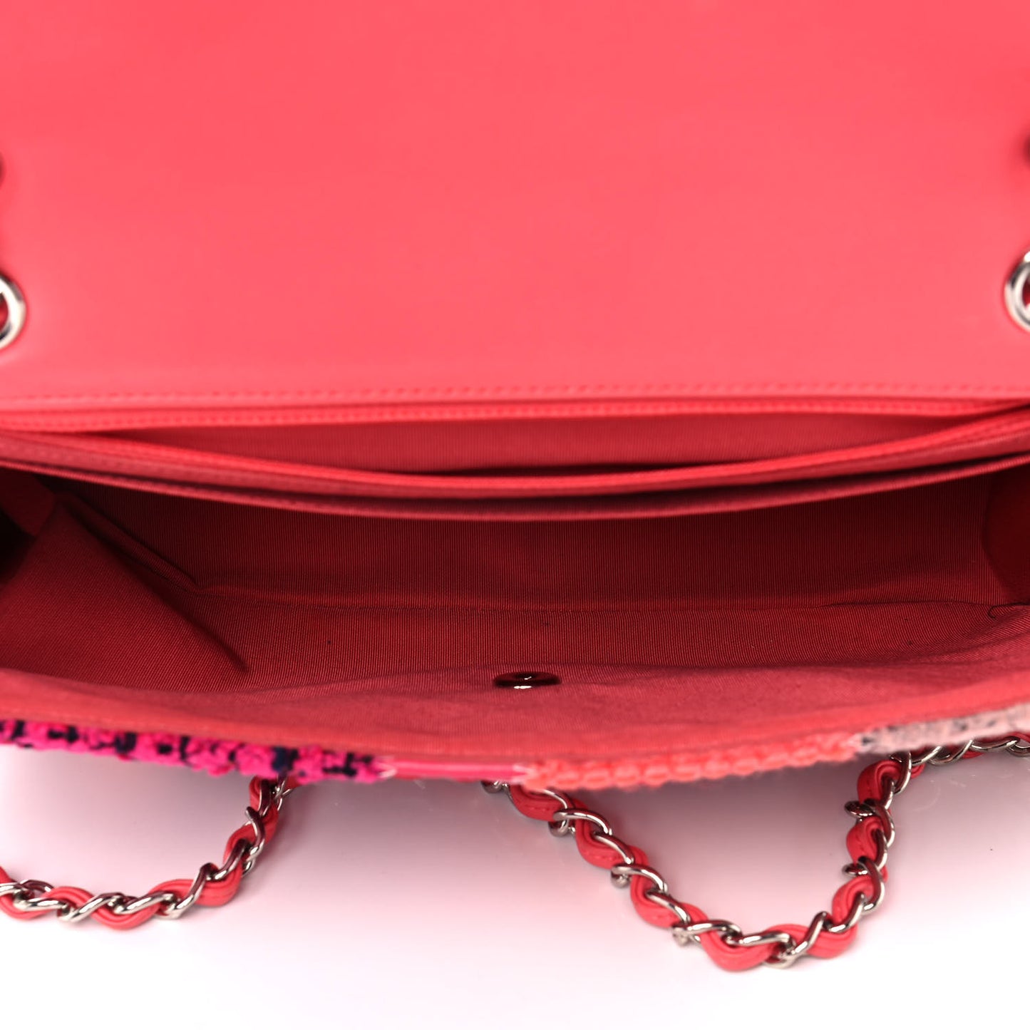 Tweed Patchwork Jumbo Single Flap Pink