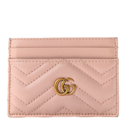 Gucci Calfskin Matelasse GG Marmont Card Holder Perfect Pink 1 of 7
