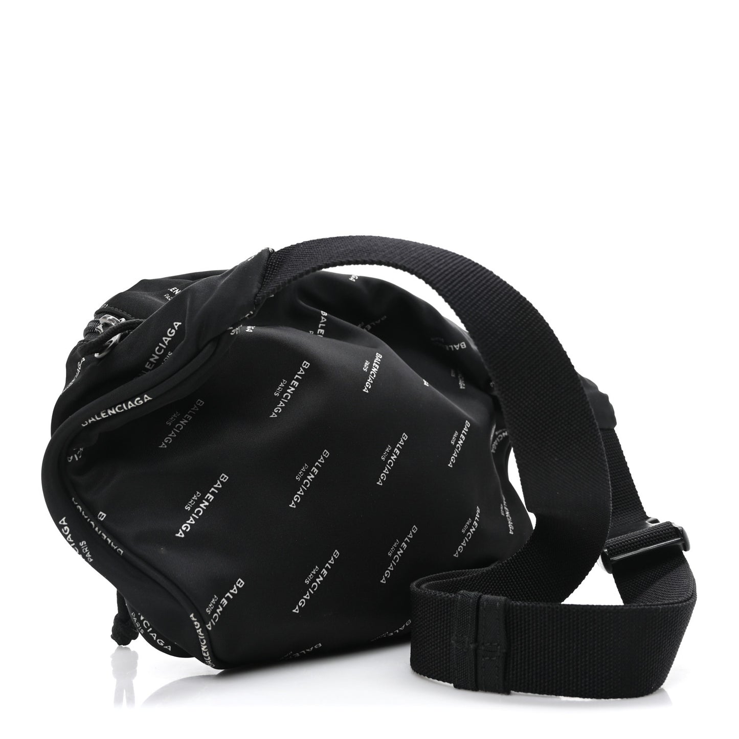 Twill Nylon Allover Logo Explorer Beltpack Black White