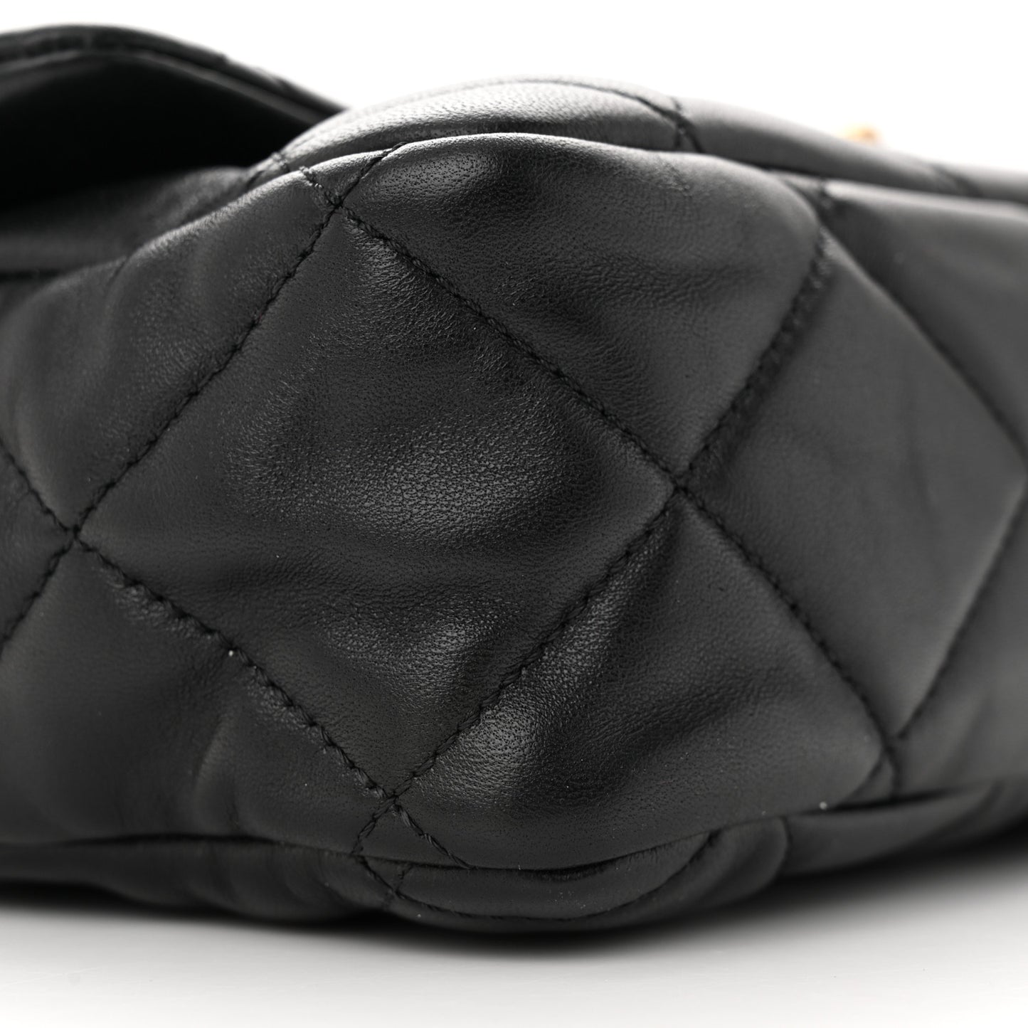 Lambskin Quilted Large CC Funky Town Flap Black