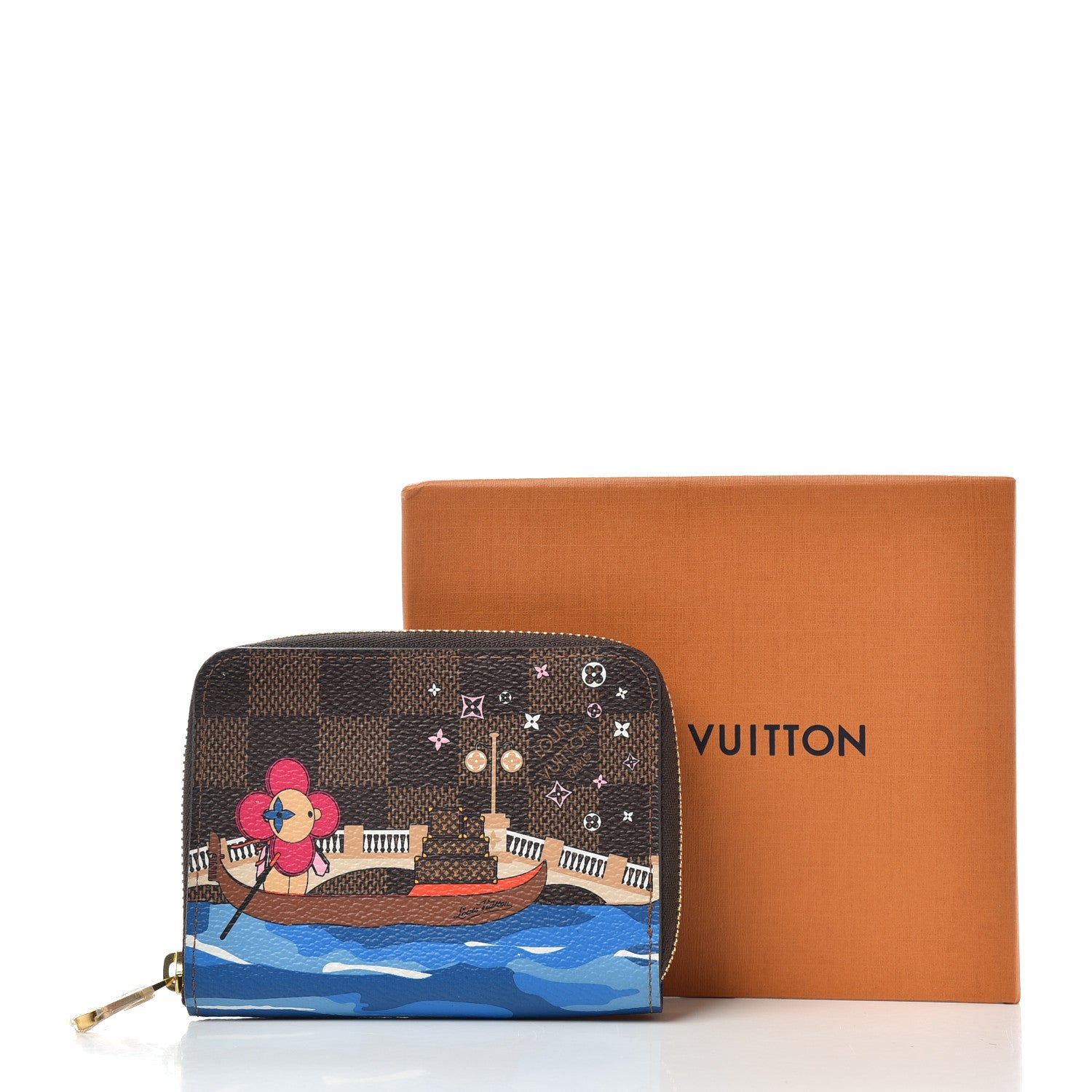 Louis Vuitton Damier Ebene 2019 Christmas Animation Zippy Coin Purse Blue 7 of 7