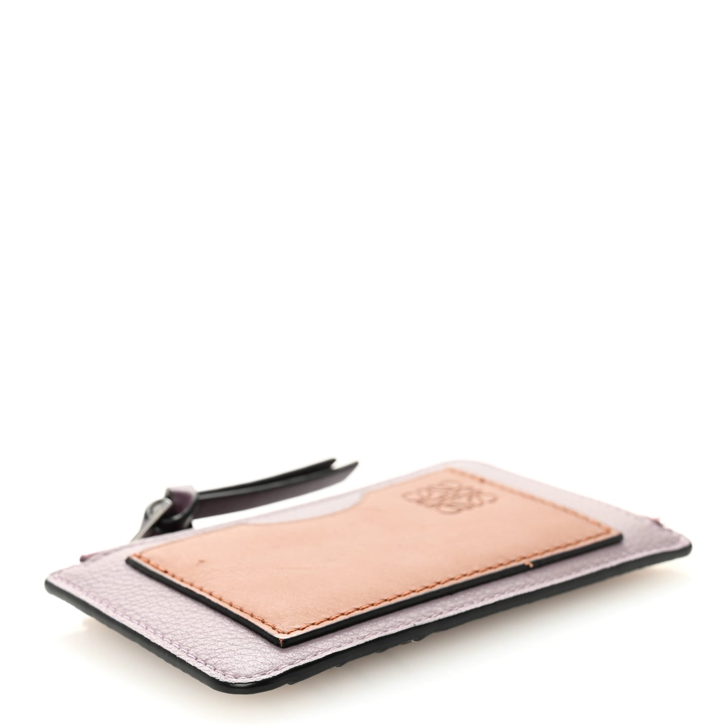 Soft Grained Calfskin Coin Card Holder Dirty Mauve Squirrel