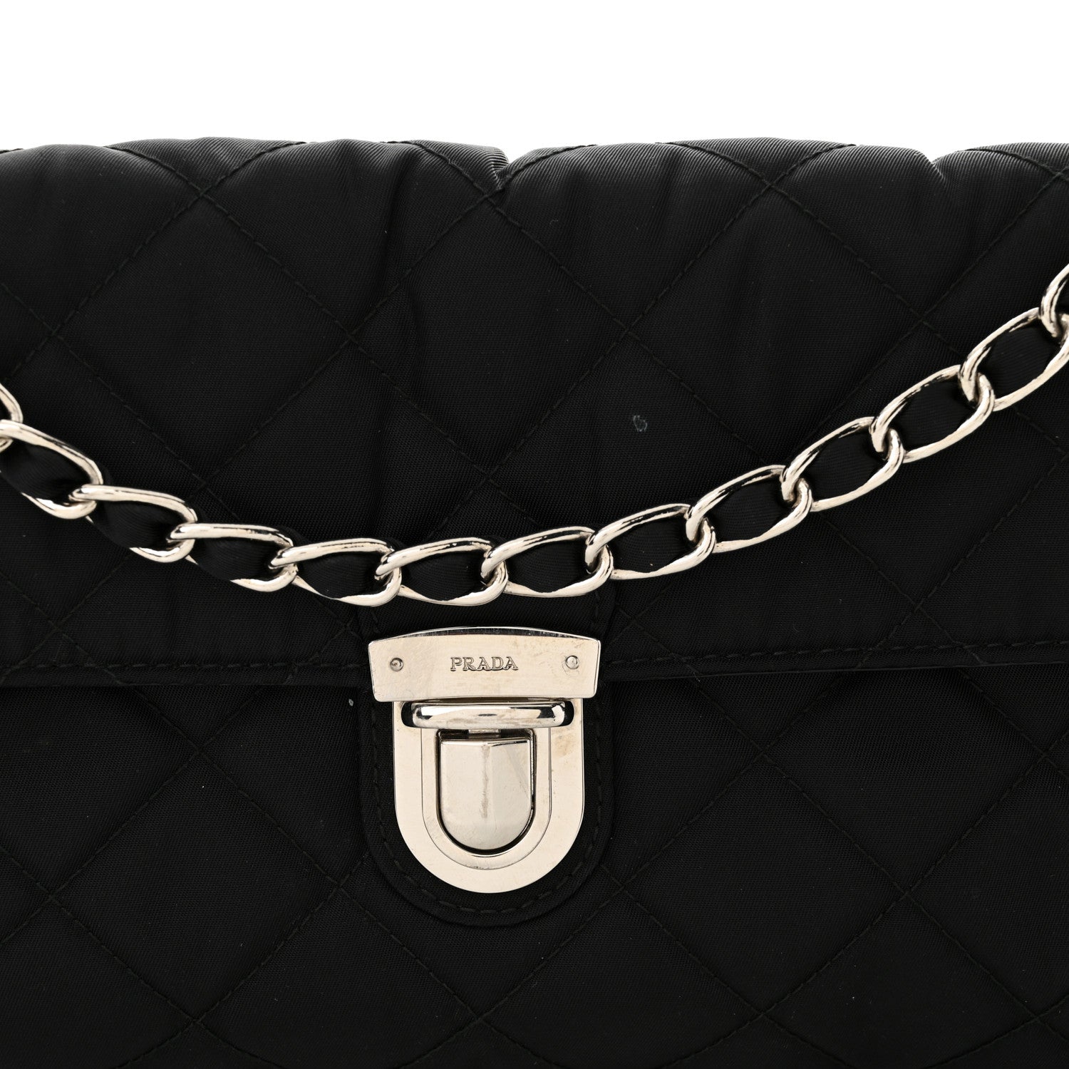 Prada Nylon Tessuto Impuntu Quilted Flap Crossbody Black 8 of 11