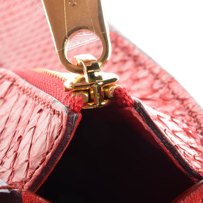 Celine Python and Suede Medium Trapeze Vermillion 7 of 10