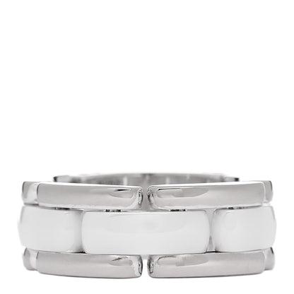 Chanel 18K White Gold Ceramic Small Ultra Ring 48 4.5 1 of 5