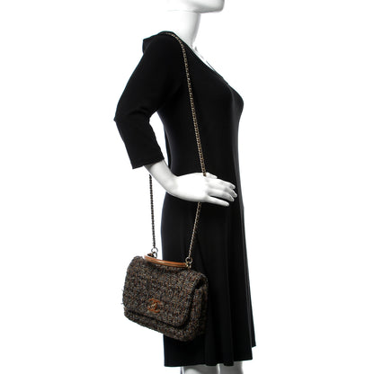 Chanel Tweed Wood Knock On Wood Top Handle Bag Brown Blue Purple Gold 3 of 10