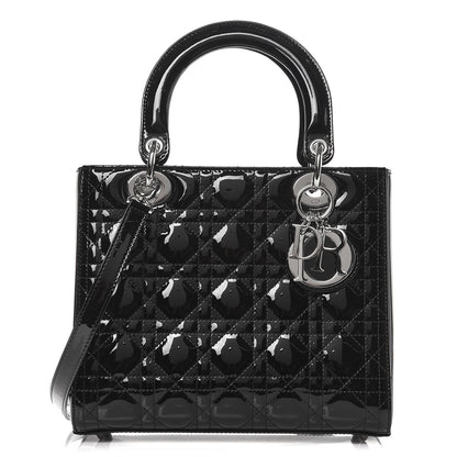 Christian Dior Patent Cannage Medium Lady Dior Black 1 of 9
