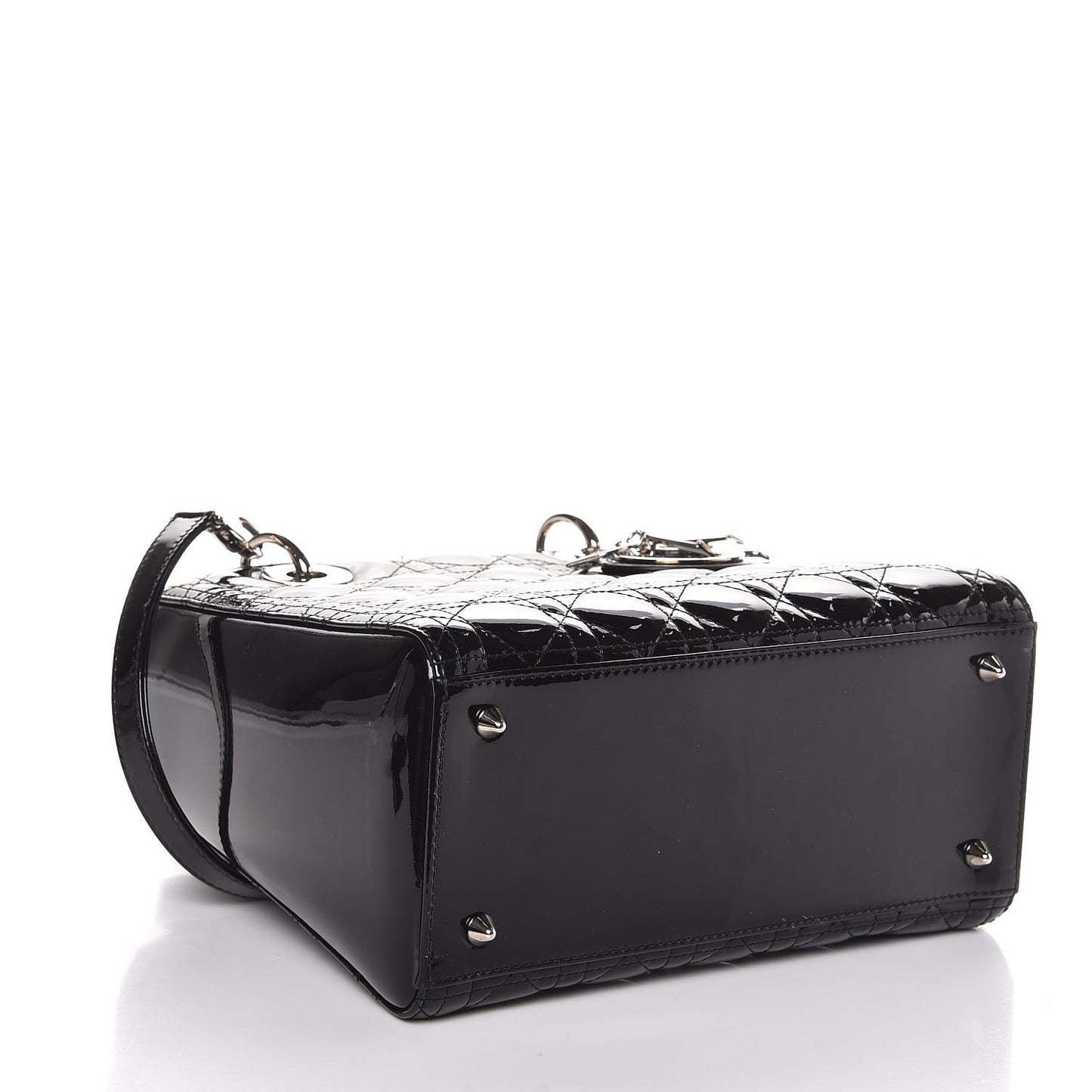 Patent Cannage Medium Lady Dior Black