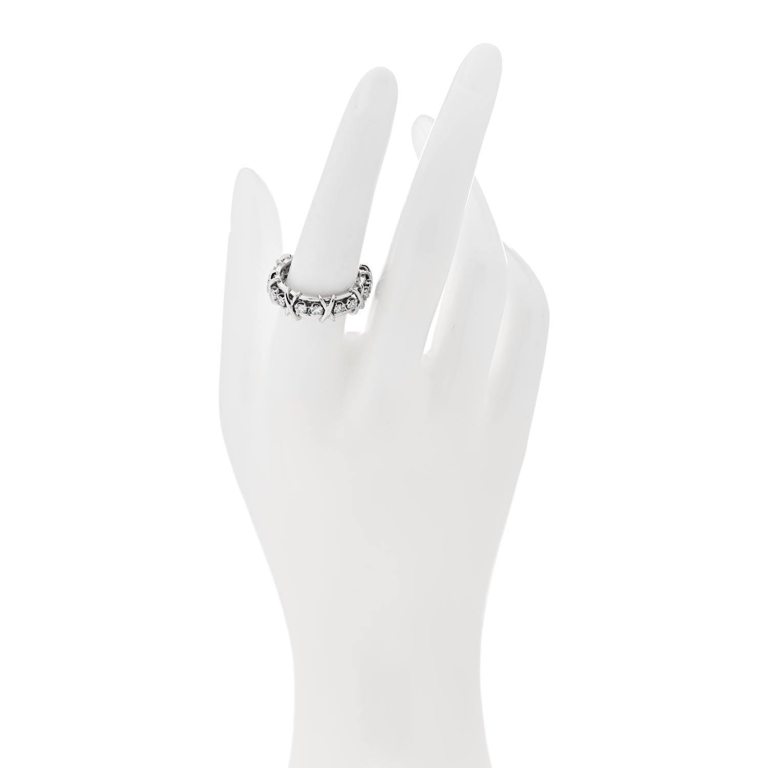 Tiffany Platinum Diamond 1.33ct Schlumberger Sixteen Stone Ring 56 7.75 2 of 4