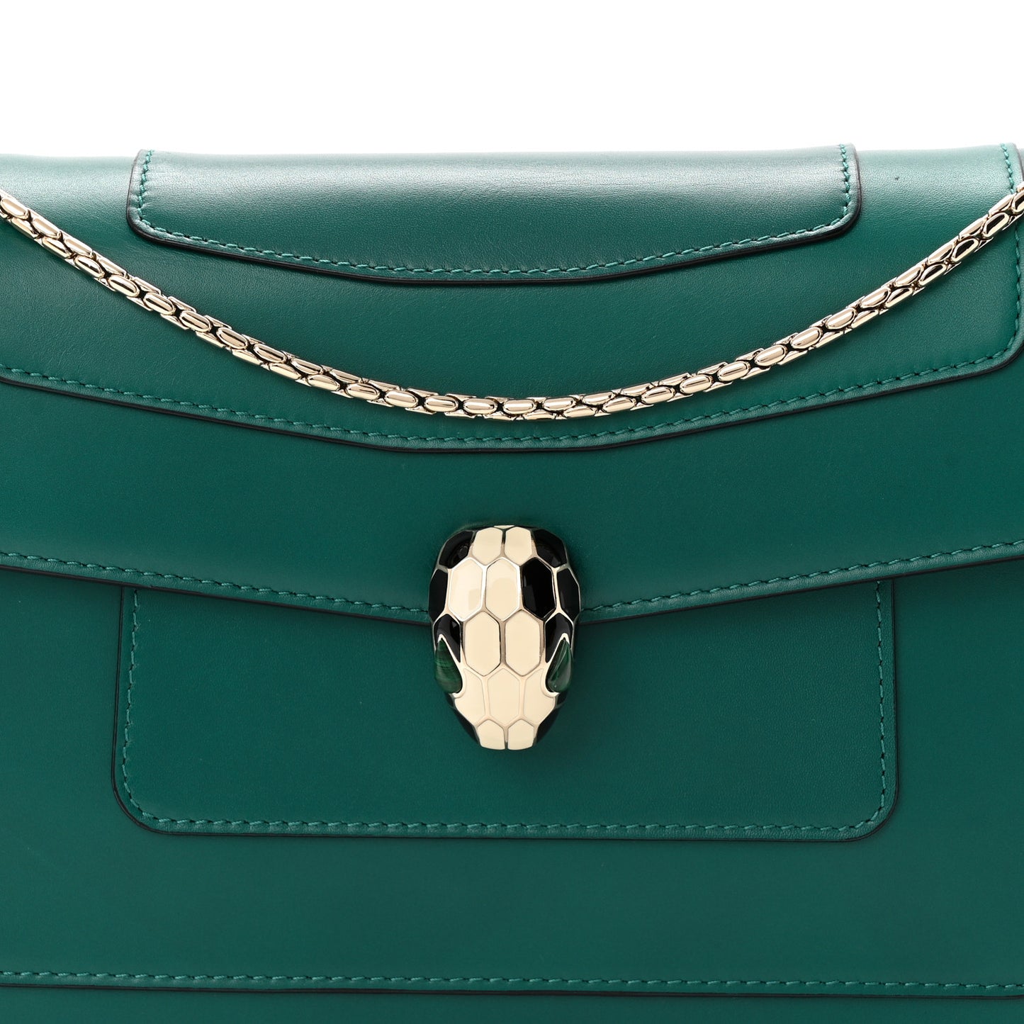 Calfskin Serpenti Forever Shoulder Bag Emerald Green