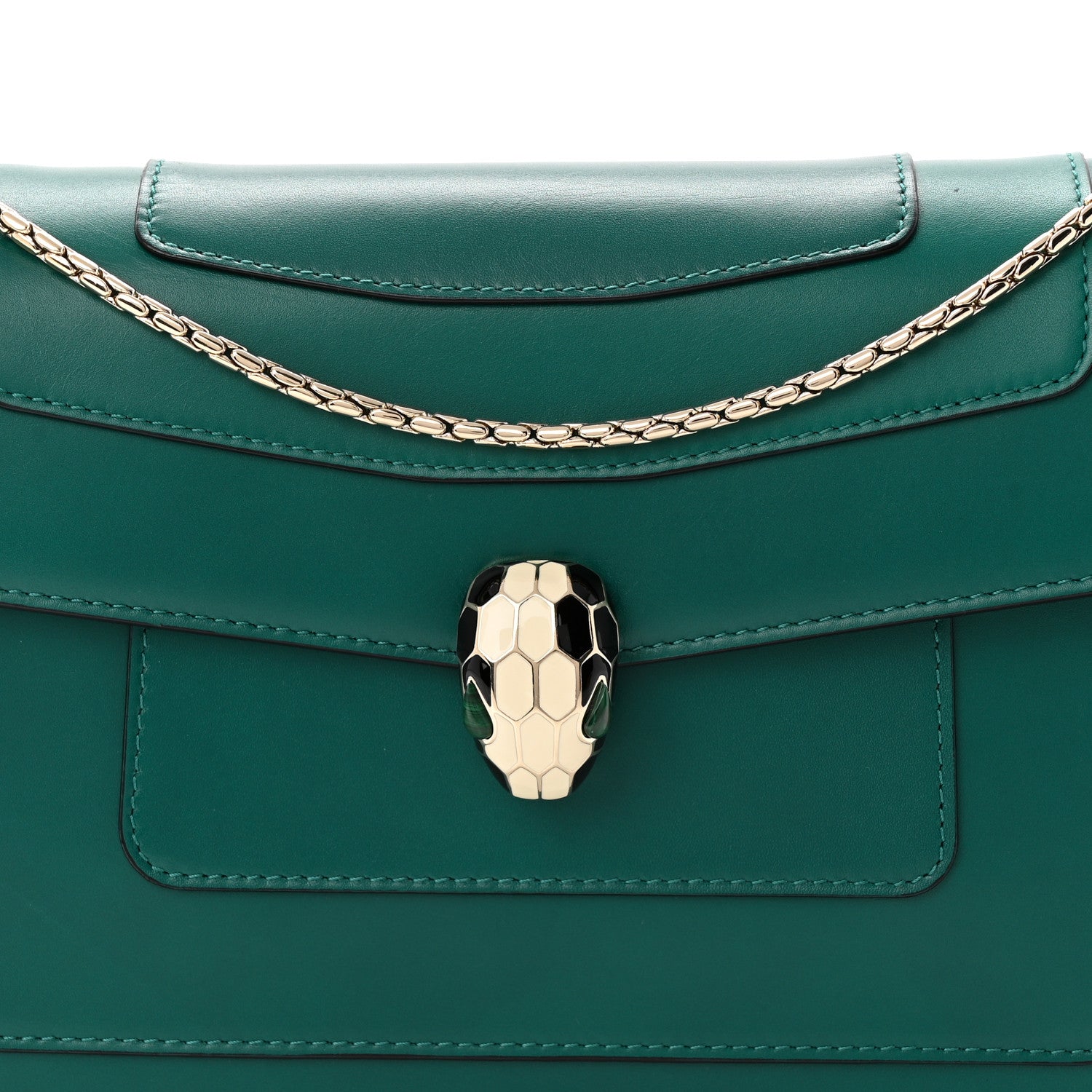 Bulgari Calfskin Serpenti Forever Shoulder Bag Emerald Green 13 of 17