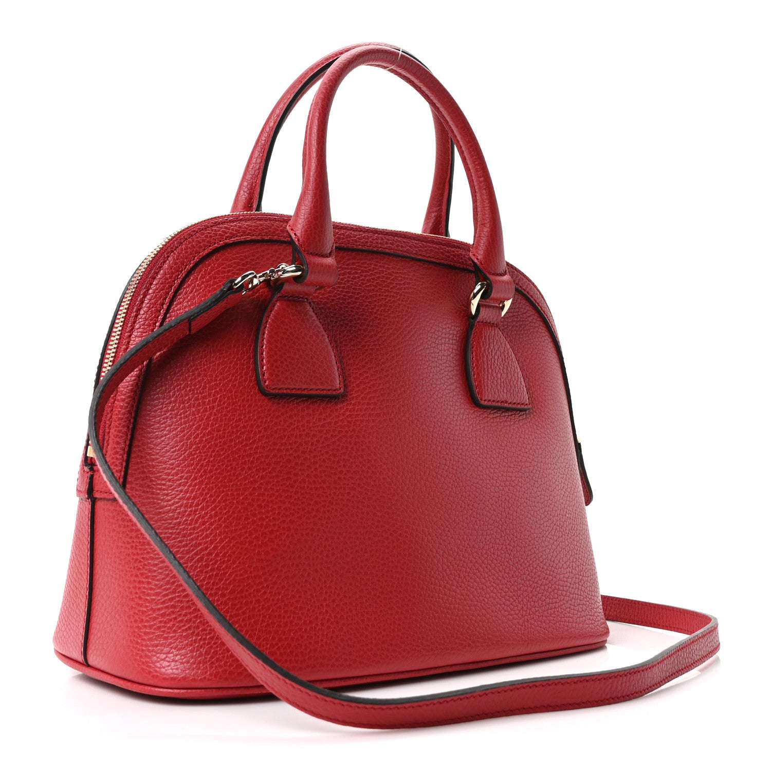 Gucci Dollar Calfskin Small GG Charm Dome Bag Red 3 of 10