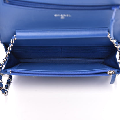 Chanel Lambskin Quilted Wallet On Chain WOC Bright Blue 5 of 12