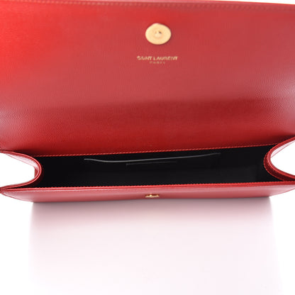 Saint Laurent Grain De Poudre Classic Monogram Cassandre Clutch New Red 5 of 9