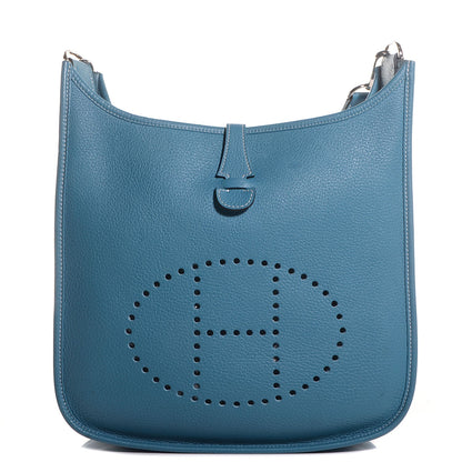 Hermes Taurillon Clemence Evelyne III PM Blue Jean 1 of 12