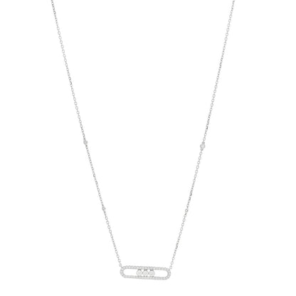 Messika 18K White Gold Diamond Baby Move Pave Necklace 1 of 6
