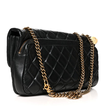 Chanel Calfskin Quilted Medium CC Crown Flap Black 3 of 12