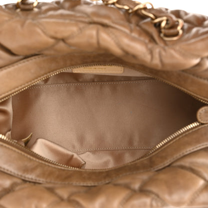 Chanel Lambskin Bubble Quilt Bowler Dark Beige 5 of 10