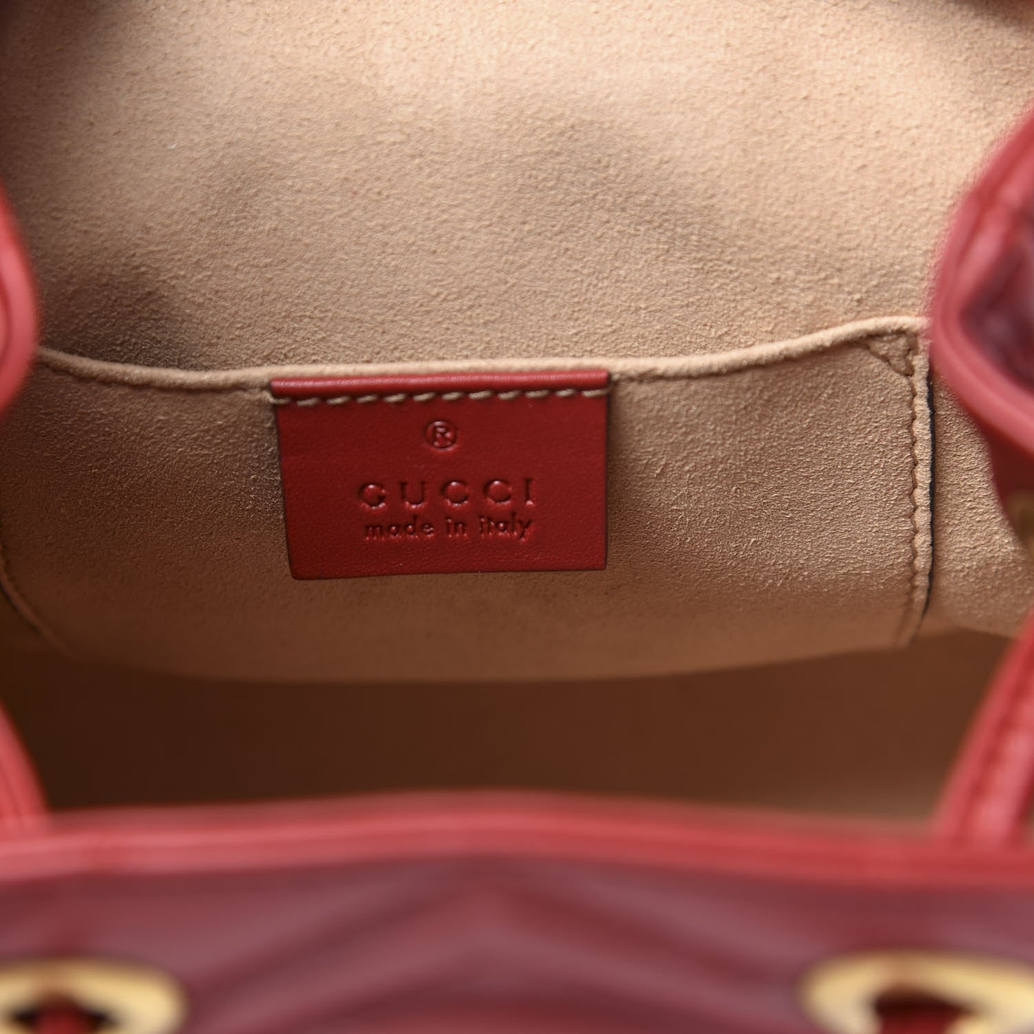 Gucci Calfskin Matelasse GG Marmont Flap Backpack Hibiscus Red 5 of 9