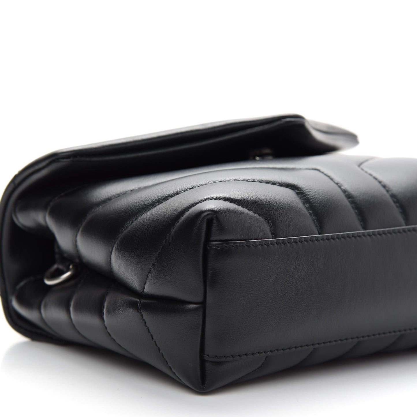 Calfskin Y Quilted Monogram Toy Loulou Crossbody Bag Black