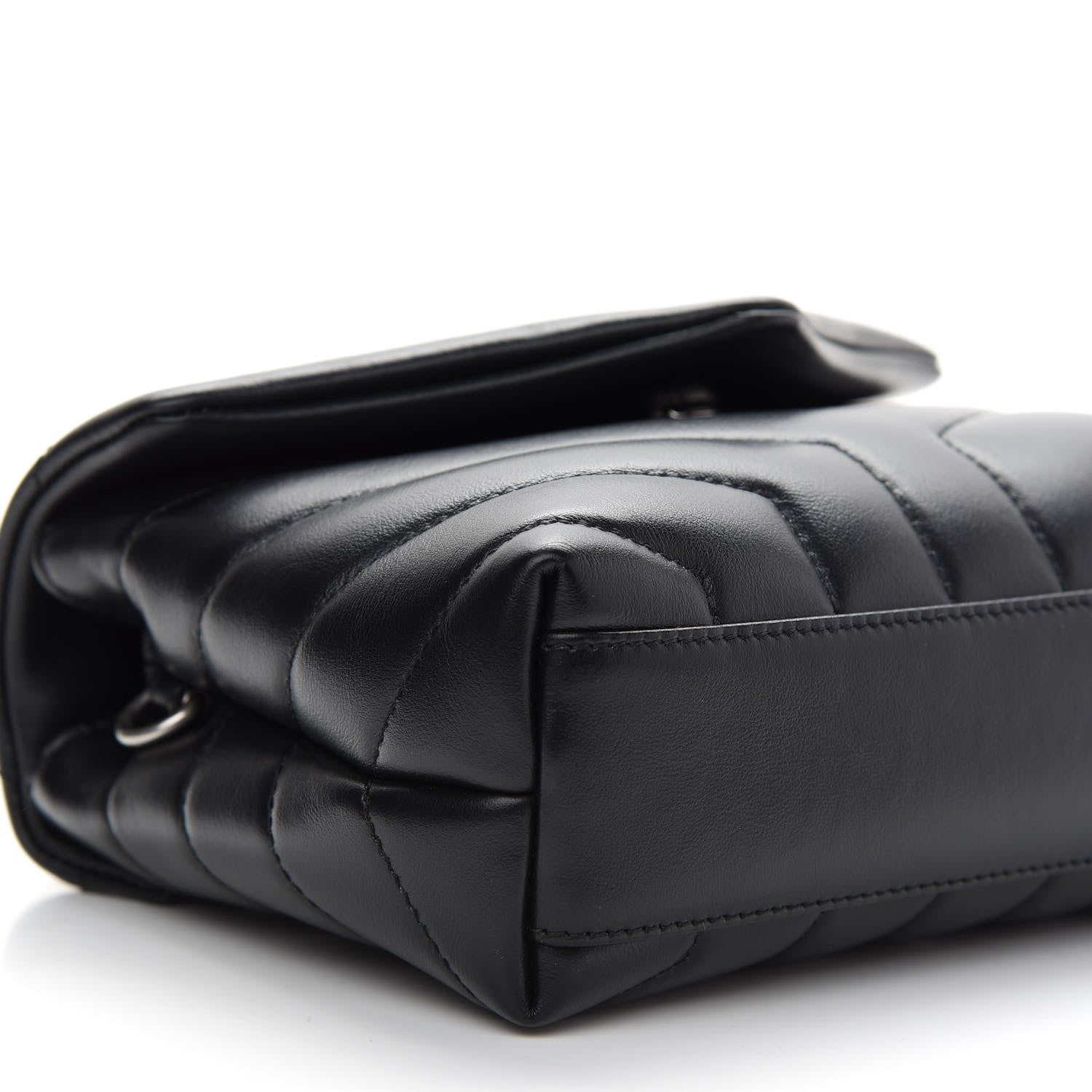 Saint Laurent Calfskin Y Quilted Monogram Toy Loulou Crossbody Bag Black 7 of 8