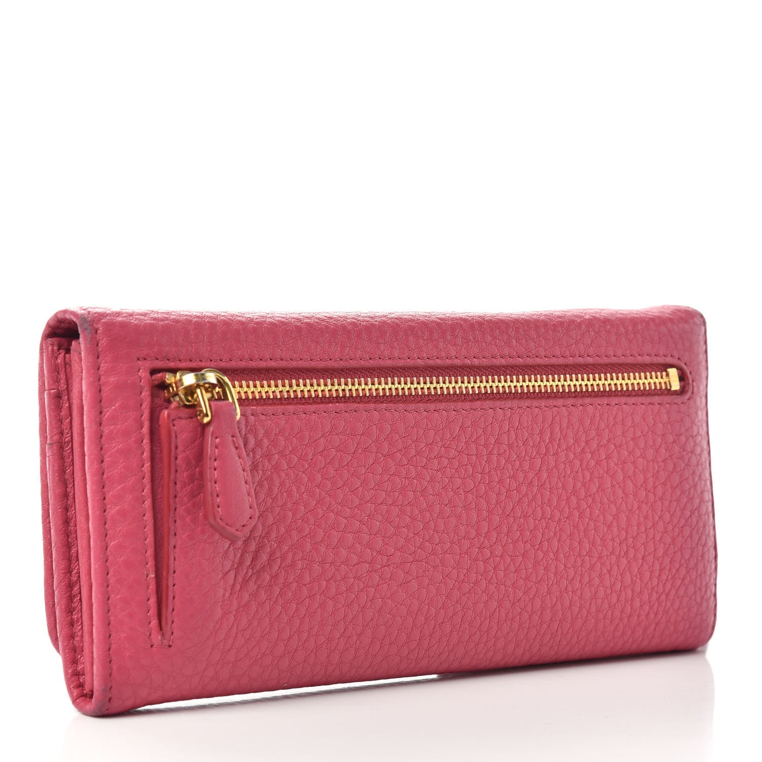 Prada Vitello Grain Continental Flap Travel Wallet Peonia 4 of 7