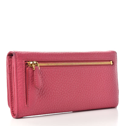 Prada Vitello Grain Continental Flap Travel Wallet Peonia 4 of 7