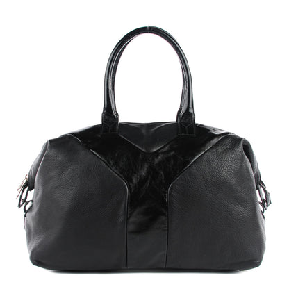 Saint Laurent Calfskin Patent Medium Easy Sac Black 1 of 9
