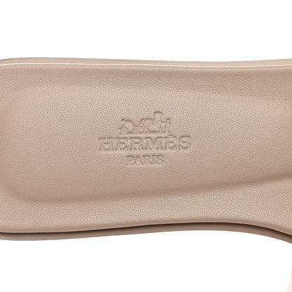 Hermes Box Calfskin Oran Sandals 37 Beige Mastic 3 of 12