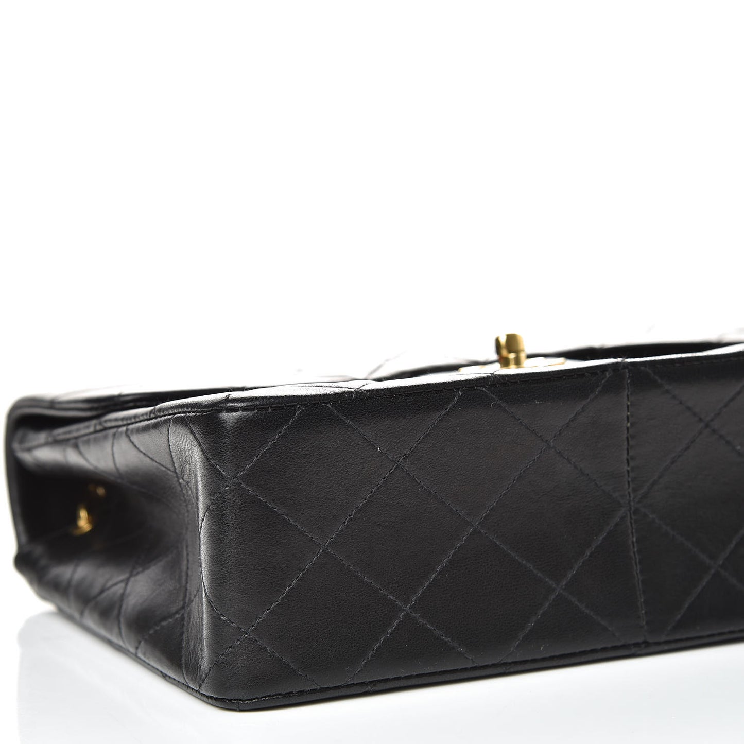 Lambskin Quilted Mini Square Flap Bag Black