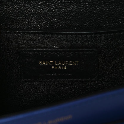 Saint Laurent Box Calfskin Monogram Medium Solferino Satchel Blue 6 of 11