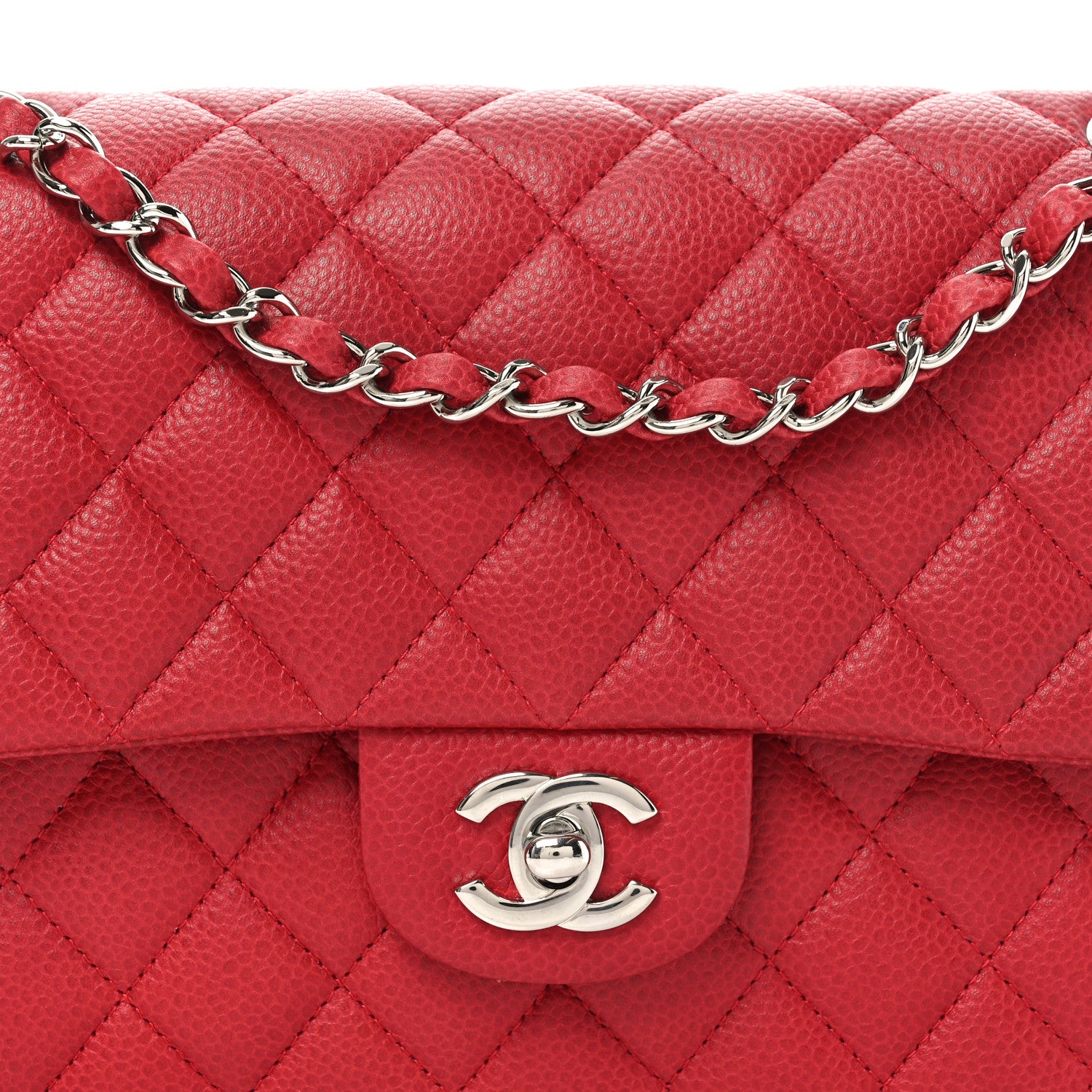 Chanel Caviar Quilted Medium Double Flap Dark Red 8 of 11