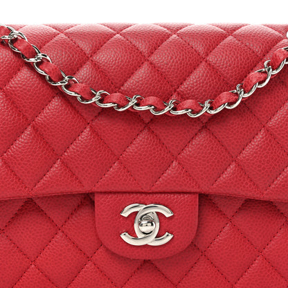 Chanel Caviar Quilted Medium Double Flap Dark Red 8 of 11