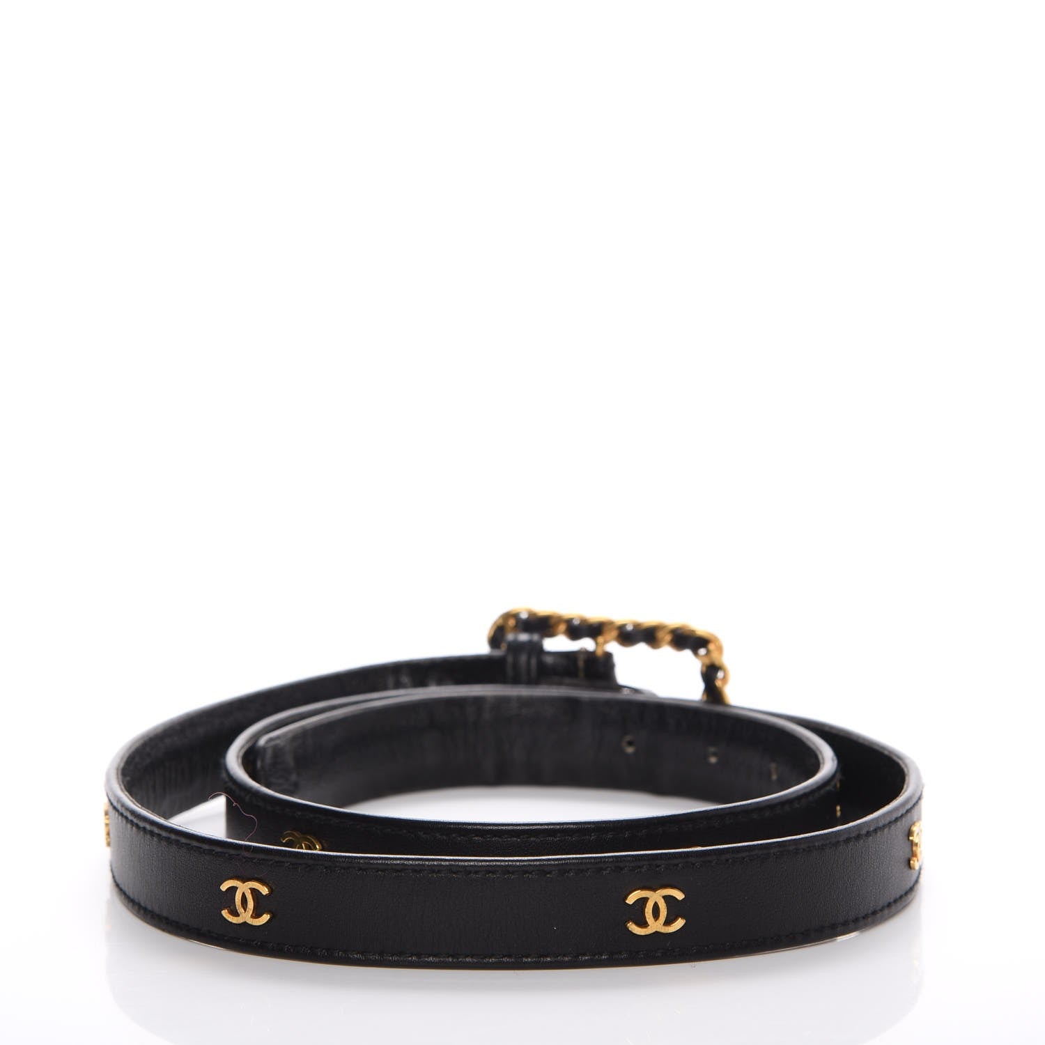 Chanel Lambksin Chain CC Belt 85 34 Black 3 of 12