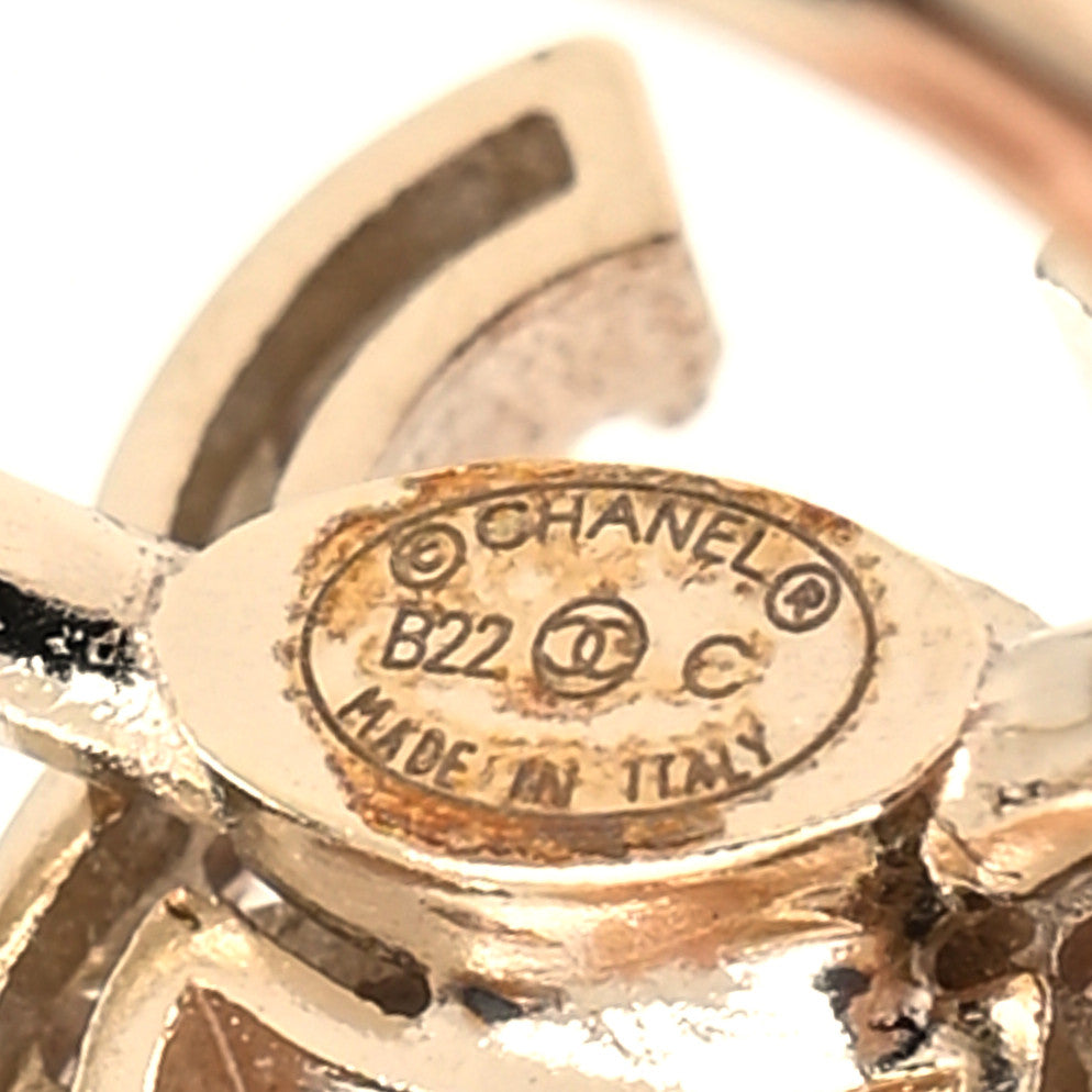 Chanel Metal Strass Lip Ring Set Gold 4 of 4