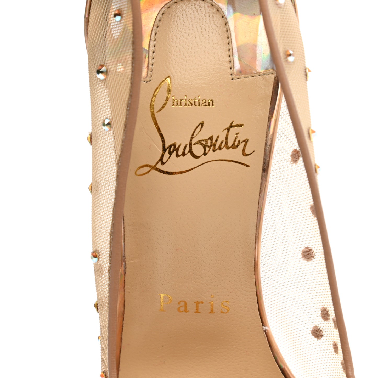 Crystal Strass Follies 100 Pumps 34.5 Nude