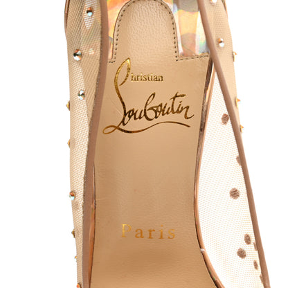 Christian Louboutin Crystal Strass Follies 100 Pumps 34.5 Nude 7 of 10