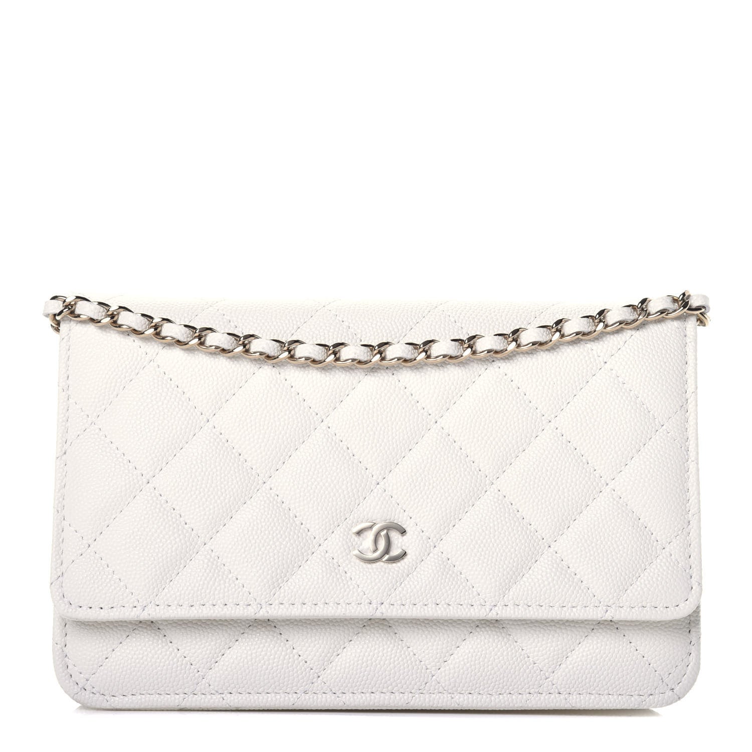 Chanel Caviar Quilted Wallet On Chain WOC White 1 of 9