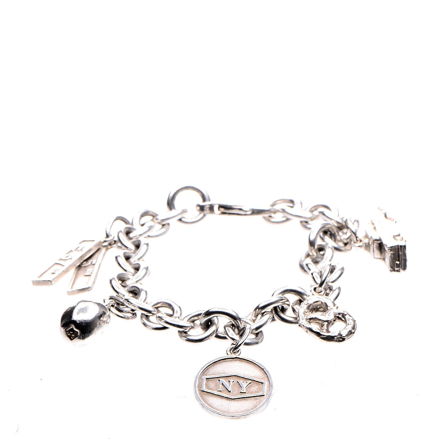 Sterling Silver New York Manhattan Charm Bracelet