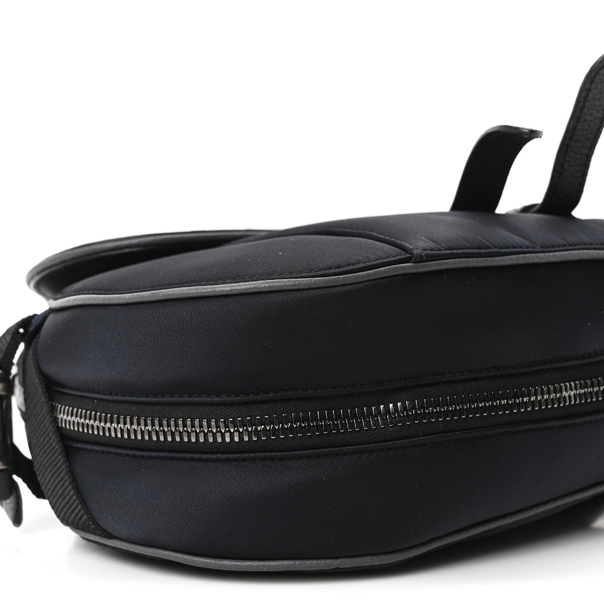 Christian Dior X SACAI Grained Calfskin Technical Fabric Mens Saddle Bag Black 9 of 10