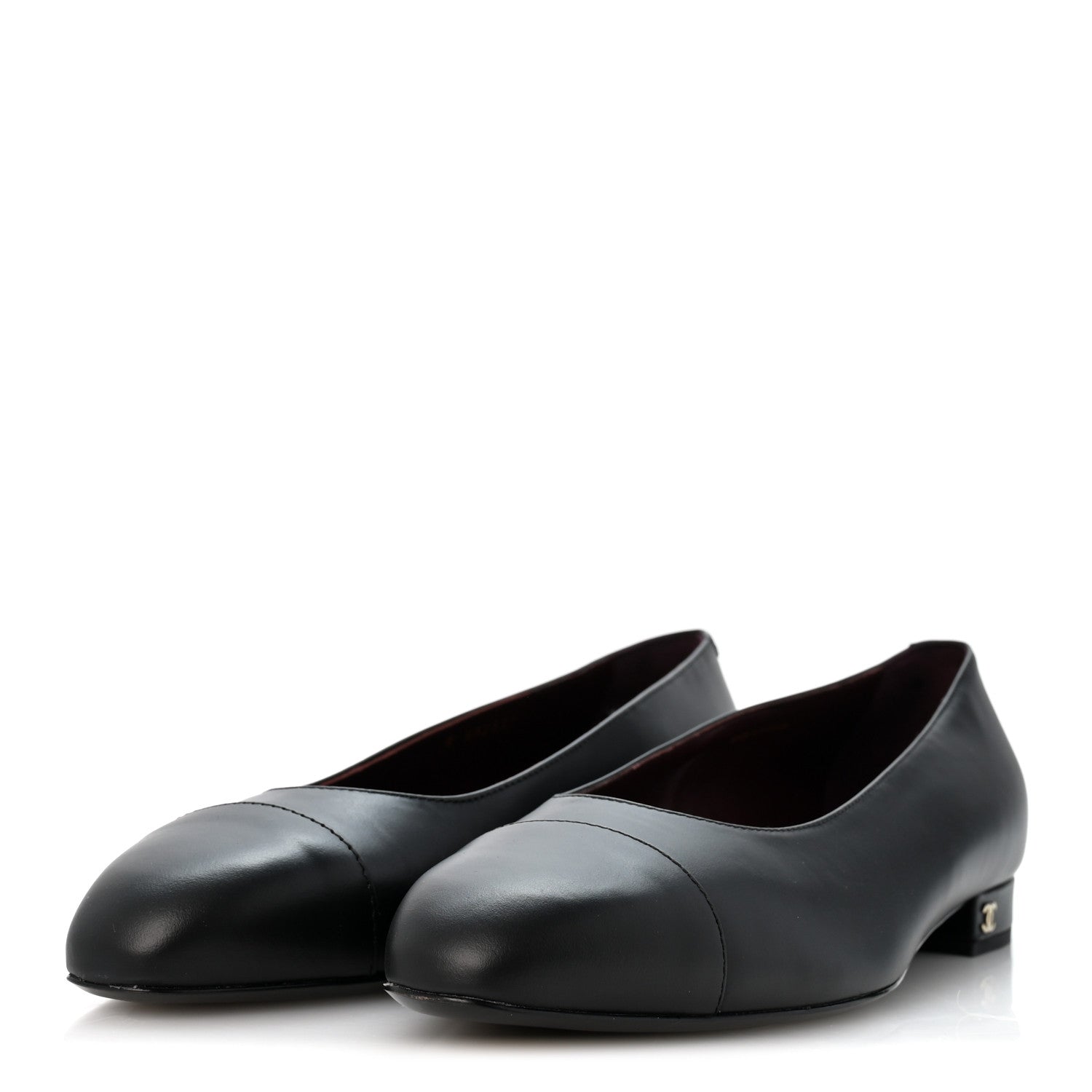 Chanel Lambskin Cap Toe CC Uniform Ballerina Flats 41 Black 4 of 10