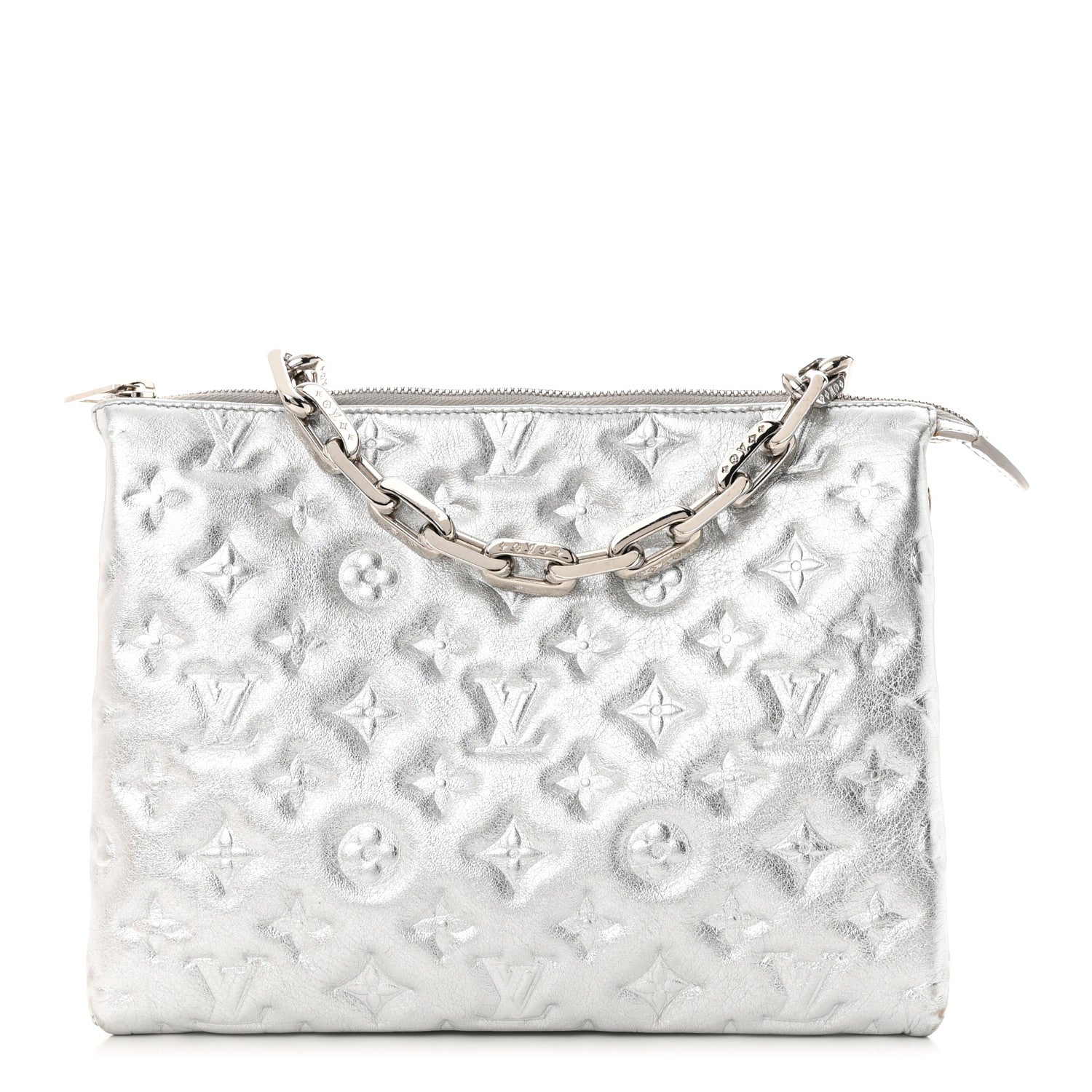 Louis Vuitton Metallic Lambskin Embossed Monogram Coussin PM Silver 1 of 16