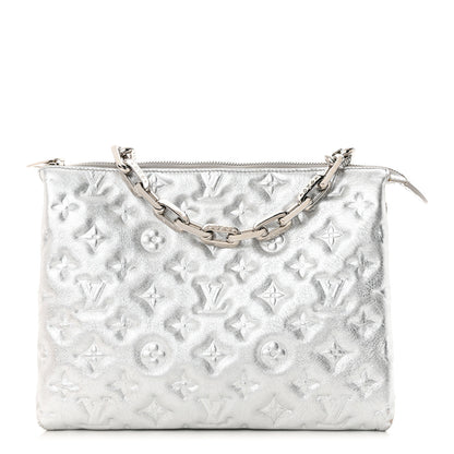 Louis Vuitton Metallic Lambskin Embossed Monogram Coussin PM Silver 1 of 16